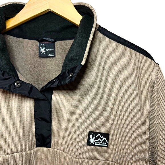 Men's Spyder Tan Pullover Size XL - Picture 3 of 5